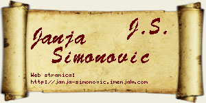 Janja Simonović vizit kartica